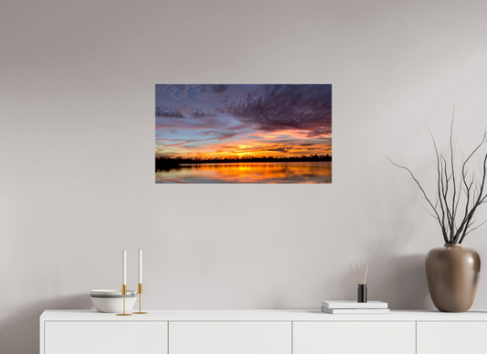 80 x 45 cm, Tirage photo sous Verre acrylique 11 Reflets d’un Même Ciel XI – L’Éclat du Couchant