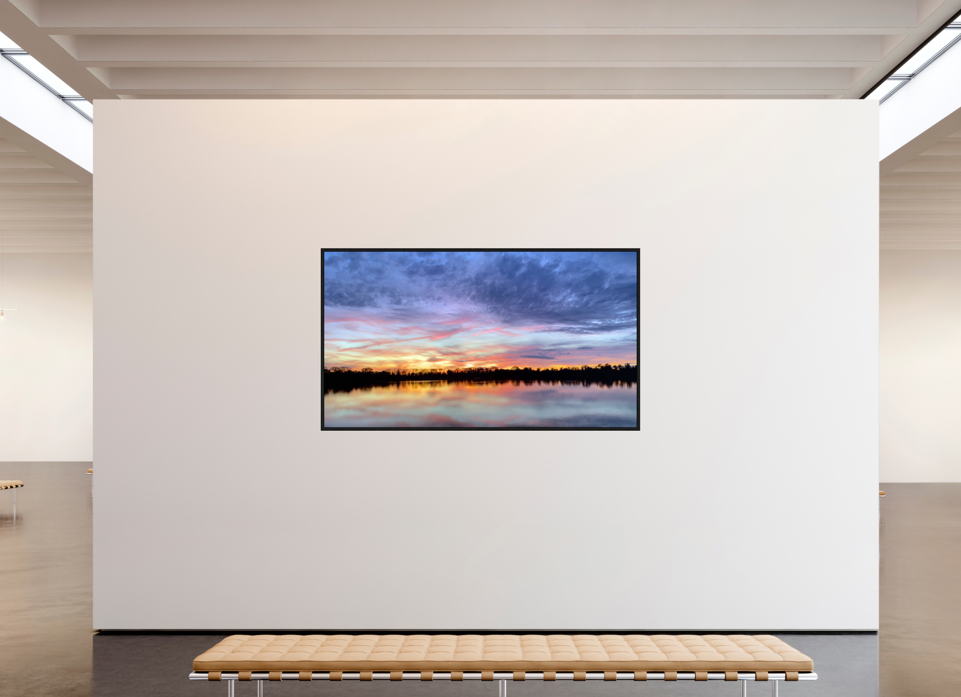 208 x 117 cm, Caisse américaine Noire Reflets d’un Même Ciel II – Le Souffle Pourpre