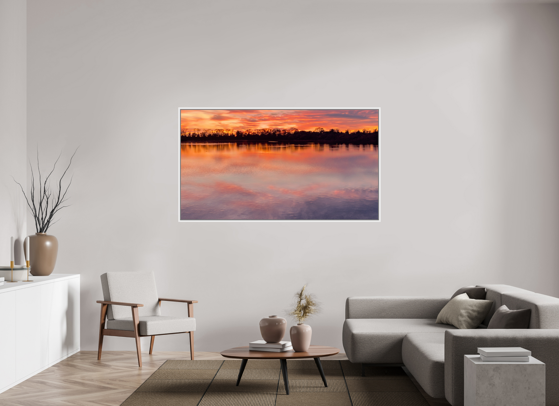 180,3 x 100 cm, Caisse américaine Blanche Reflets d’un Même Ciel IV – L'Horizon en Fusion