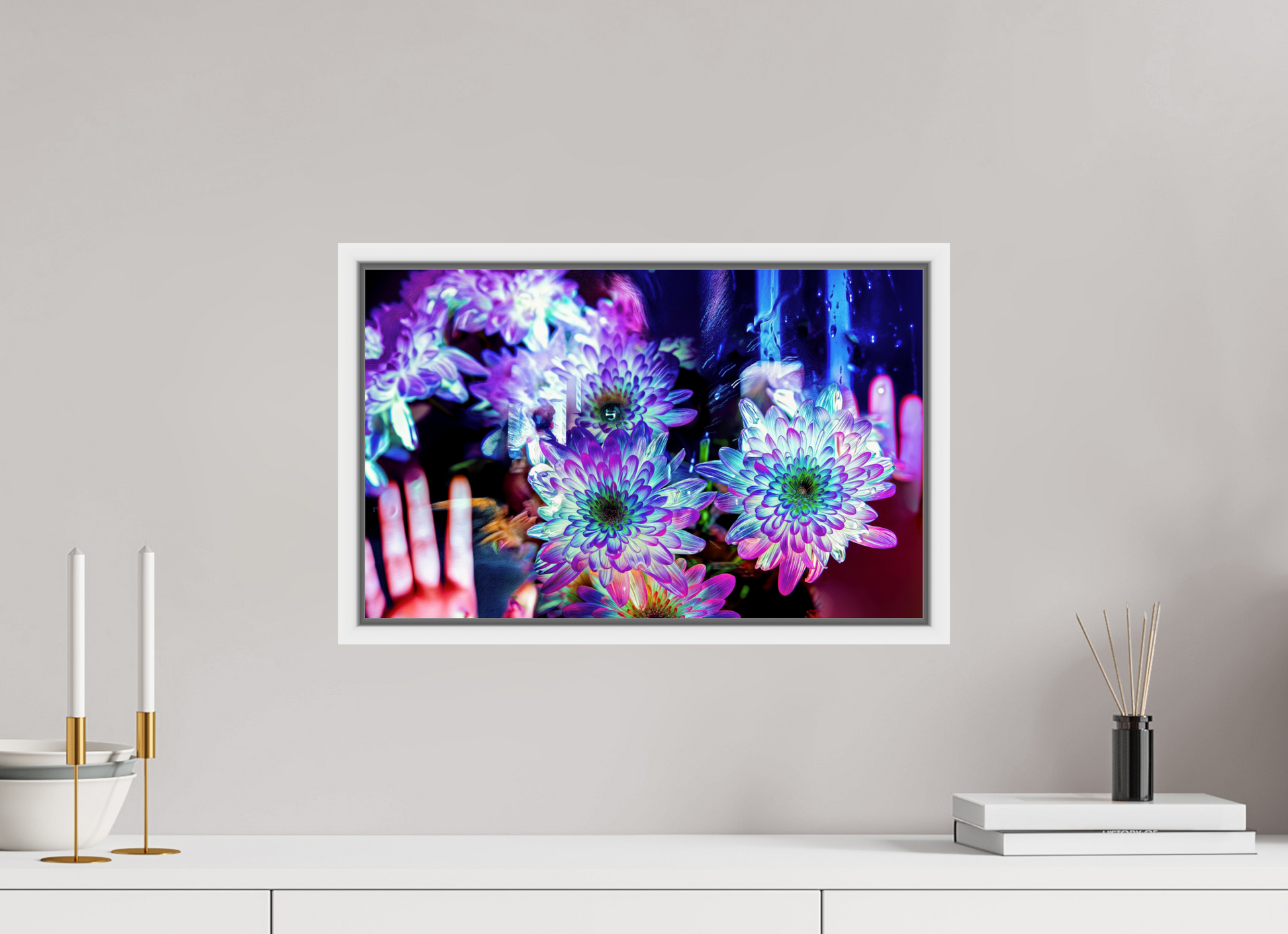 48 x 30 cm, 9 Caisse américaine Blanche Pétales contre ma peau, lumière contre la tienne