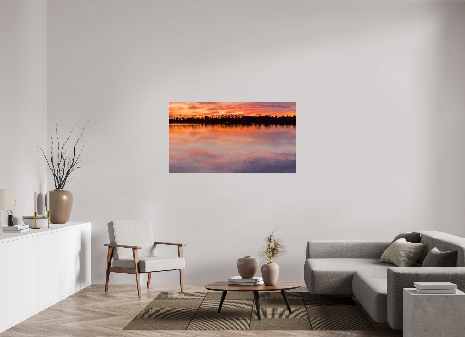 144,2 x 80 cm, Tirage photo sous Verre acrylique Reflets d’un Même Ciel IV – L'Horizon en Fusion