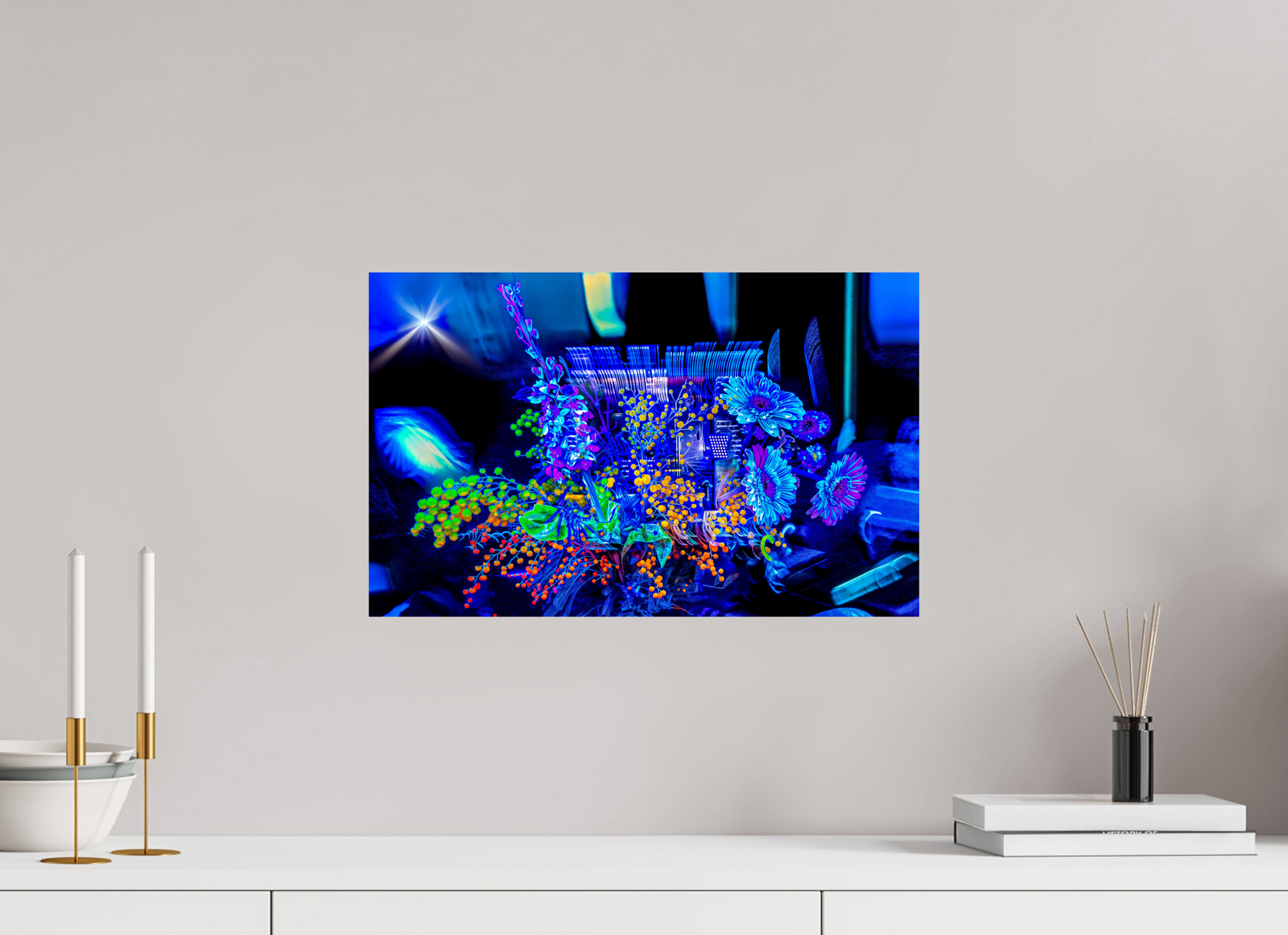 48 x 30 cm, 2 Tirage photo contrecollé sur Dibond Le bouquet où nos rêves s’illuminent