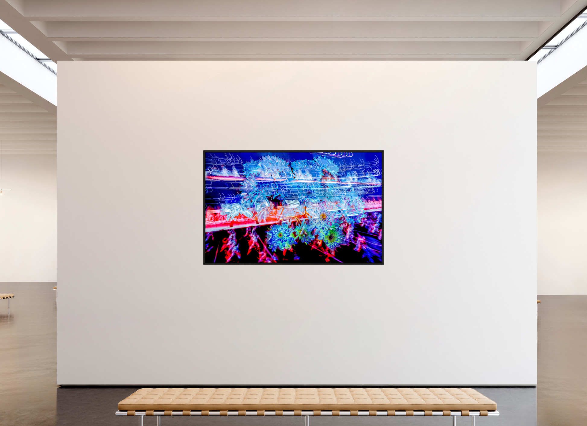 192 x 120 cm, 8 Caisse américaine Noire Éclosions dans les courants de matière douce