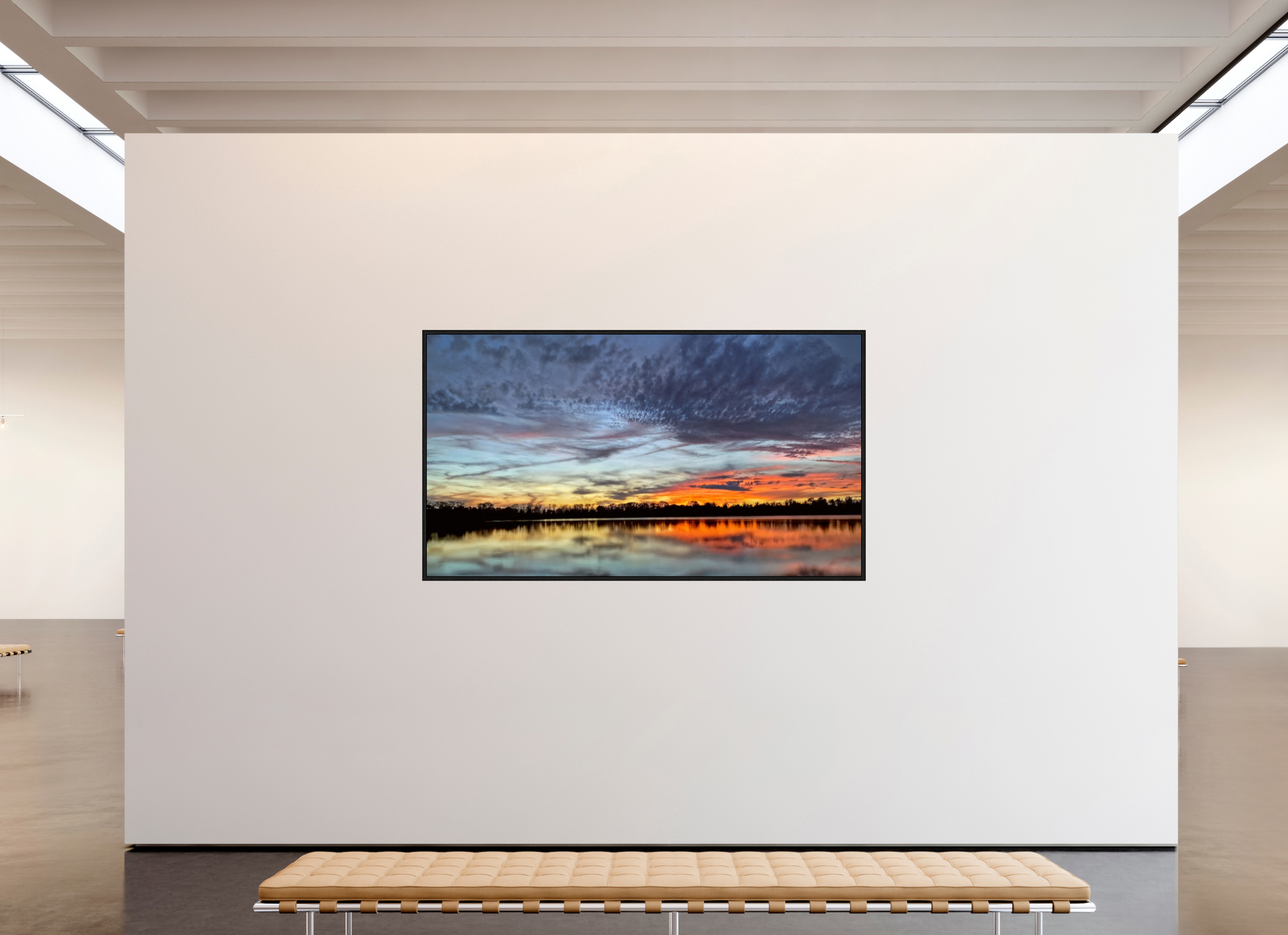 215,7 x 120 cm, Caisse américaine Noire 10 Reflets d’un Même CielX – L’Heure Suspendue