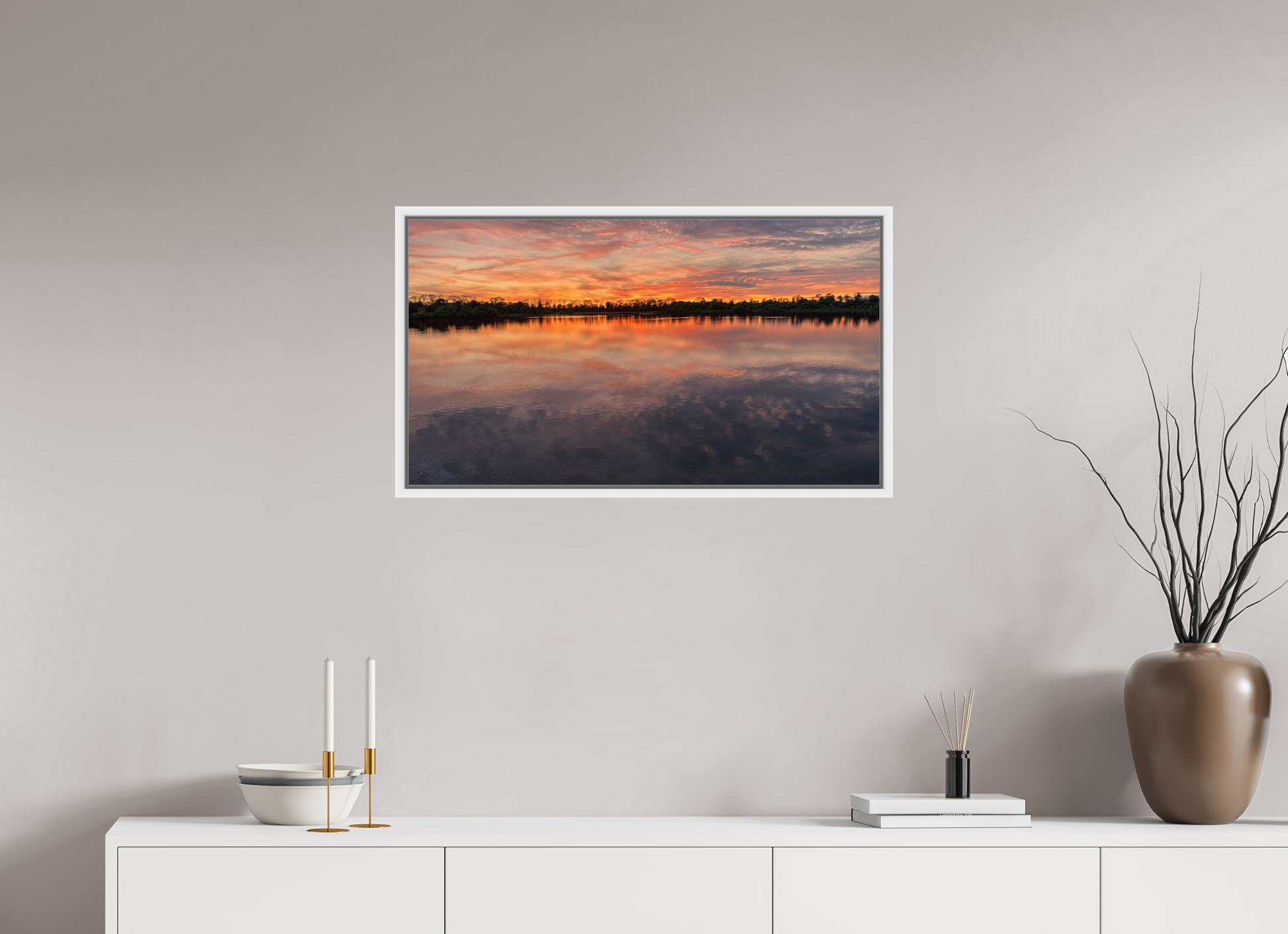 80 x 45 cm, Caisse américaine Blanche Reflets d’un Même Ciel VI – L'Infini en Reflet