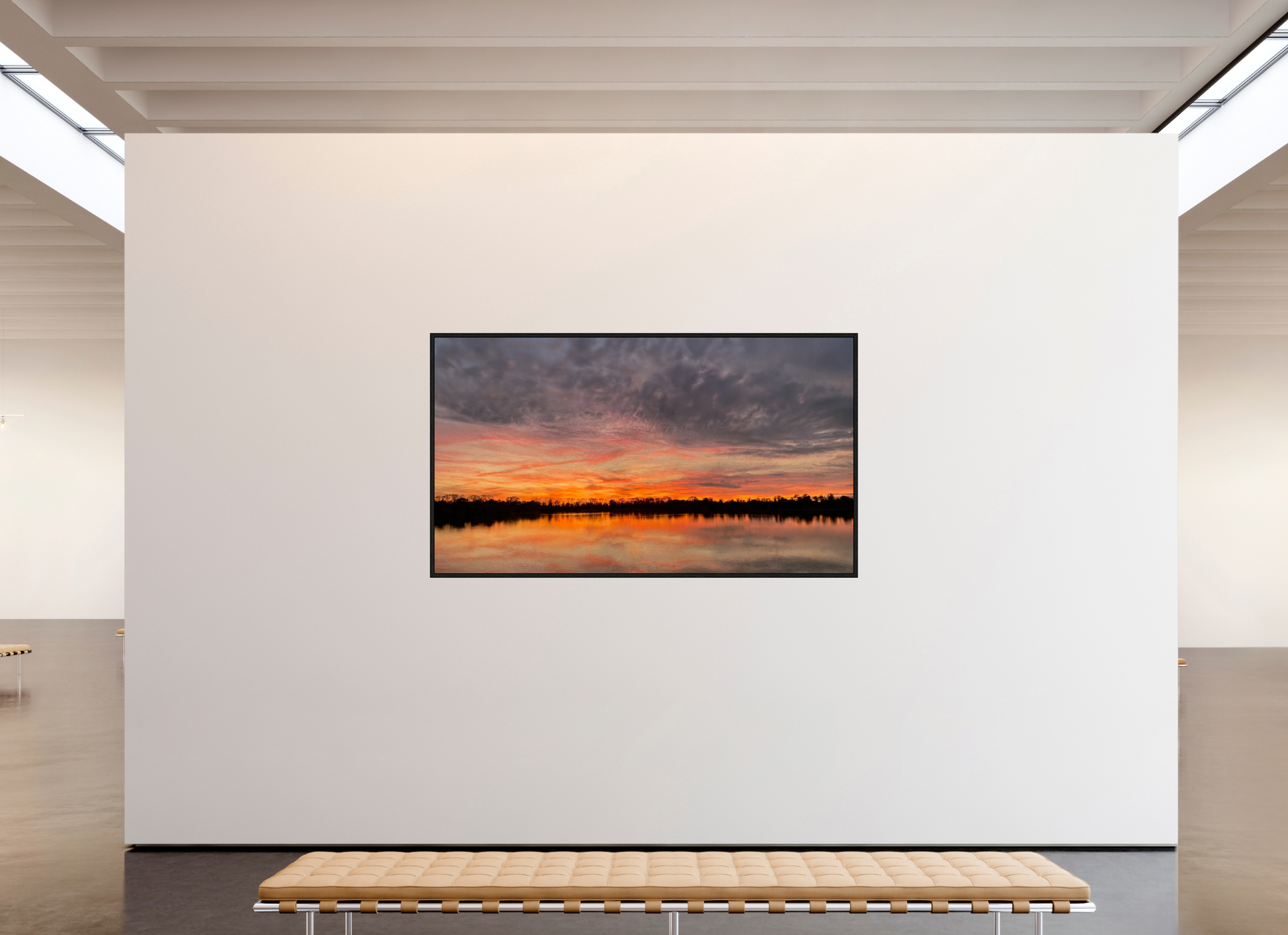 208 x 117 cm, Caisse américaine Noire Reflets d’un Même Ciel VIII – Quand le Ciel se Penche