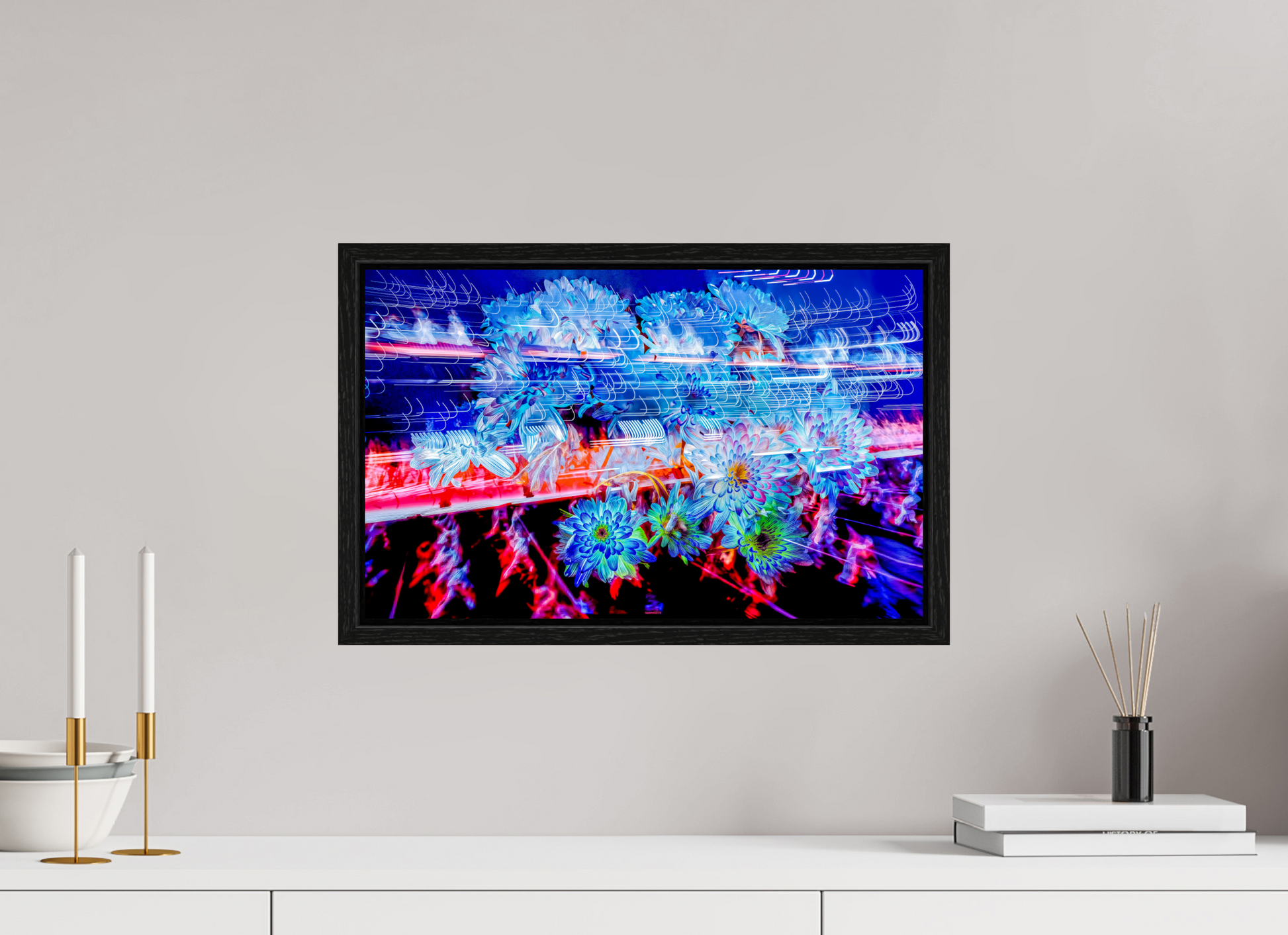 48 x 30 cm, 8 Caisse américaine Noire Éclosions dans les courants de matière douce