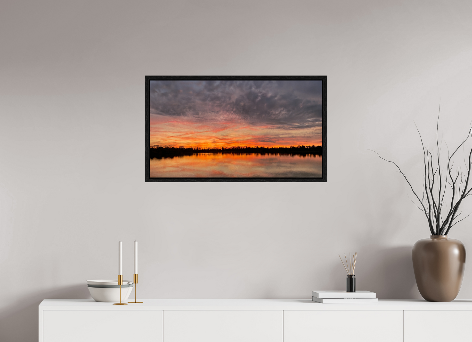 80 x 45 cm, Caisse américaine Noire Reflets d’un Même Ciel VIII – Quand le Ciel se Penche