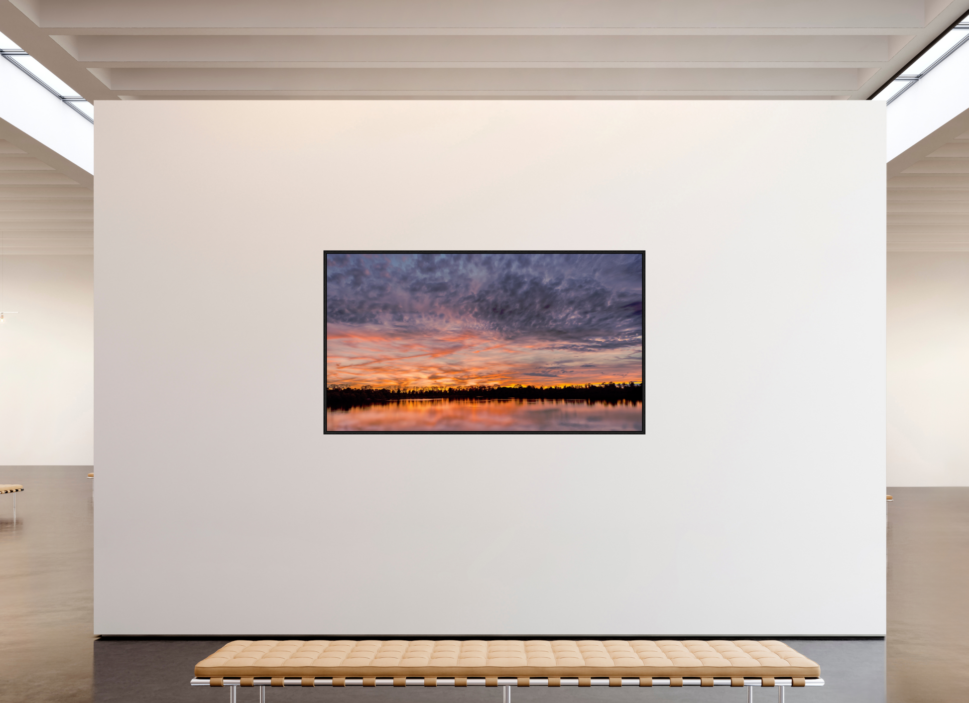 208 x 117 cm, Caisse américaine Noire Reflets d’un Même Ciel VII – Dernier Chant du Soir