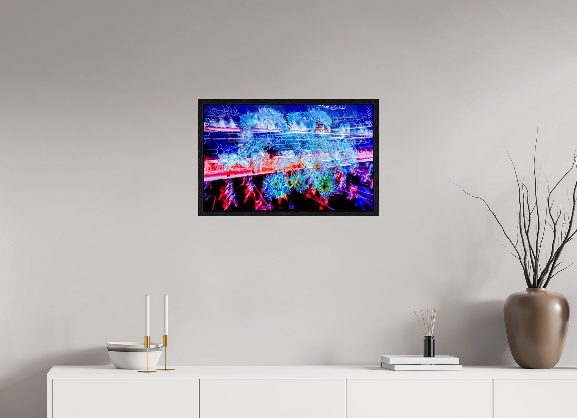 64 x 40 cm, 8 Caisse américaine Noire Éclosions dans les courants de matière douce