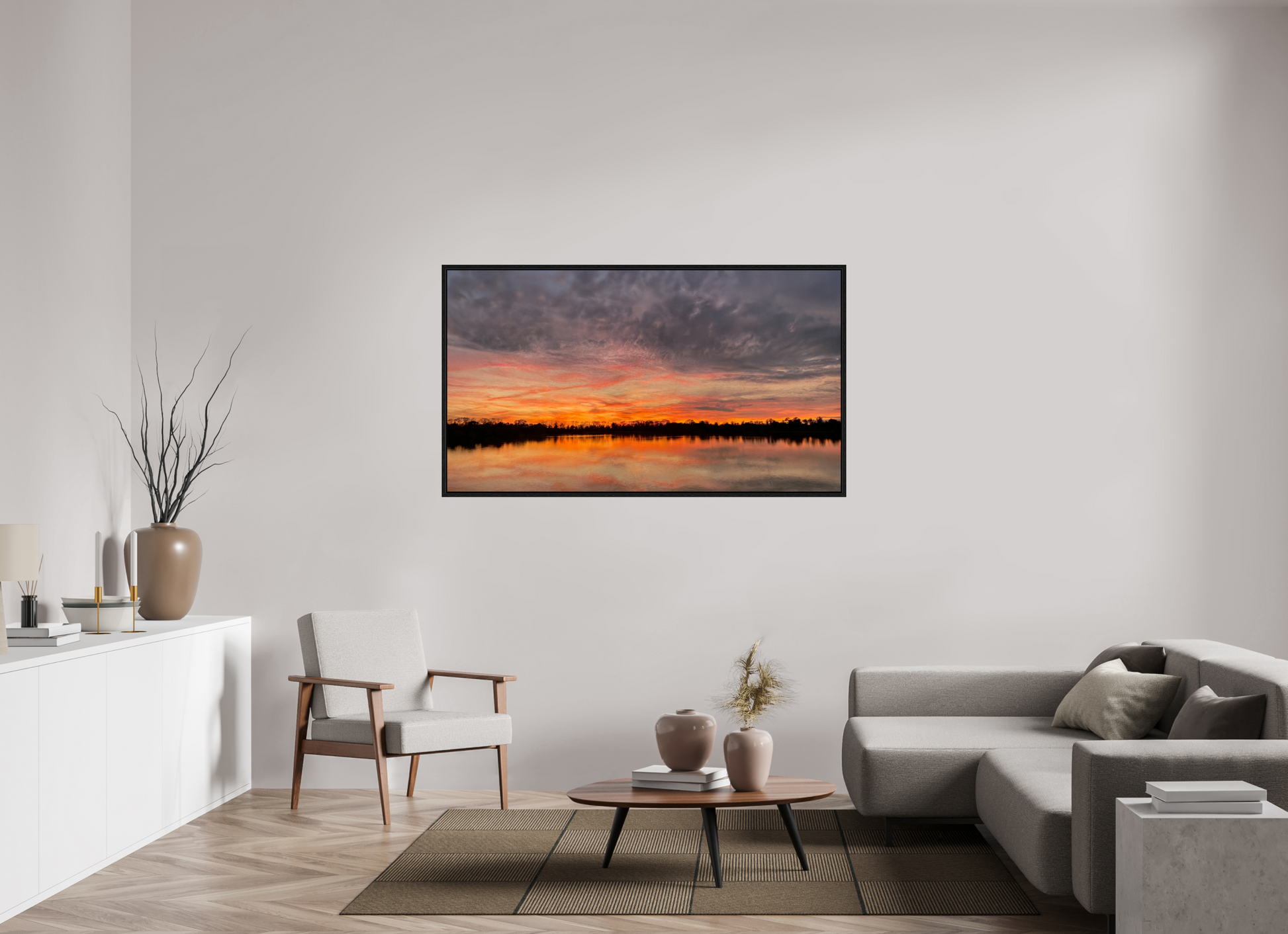 160 x 90 cm, Caisse américaine Noire Reflets d’un Même Ciel VIII – Quand le Ciel se Penche