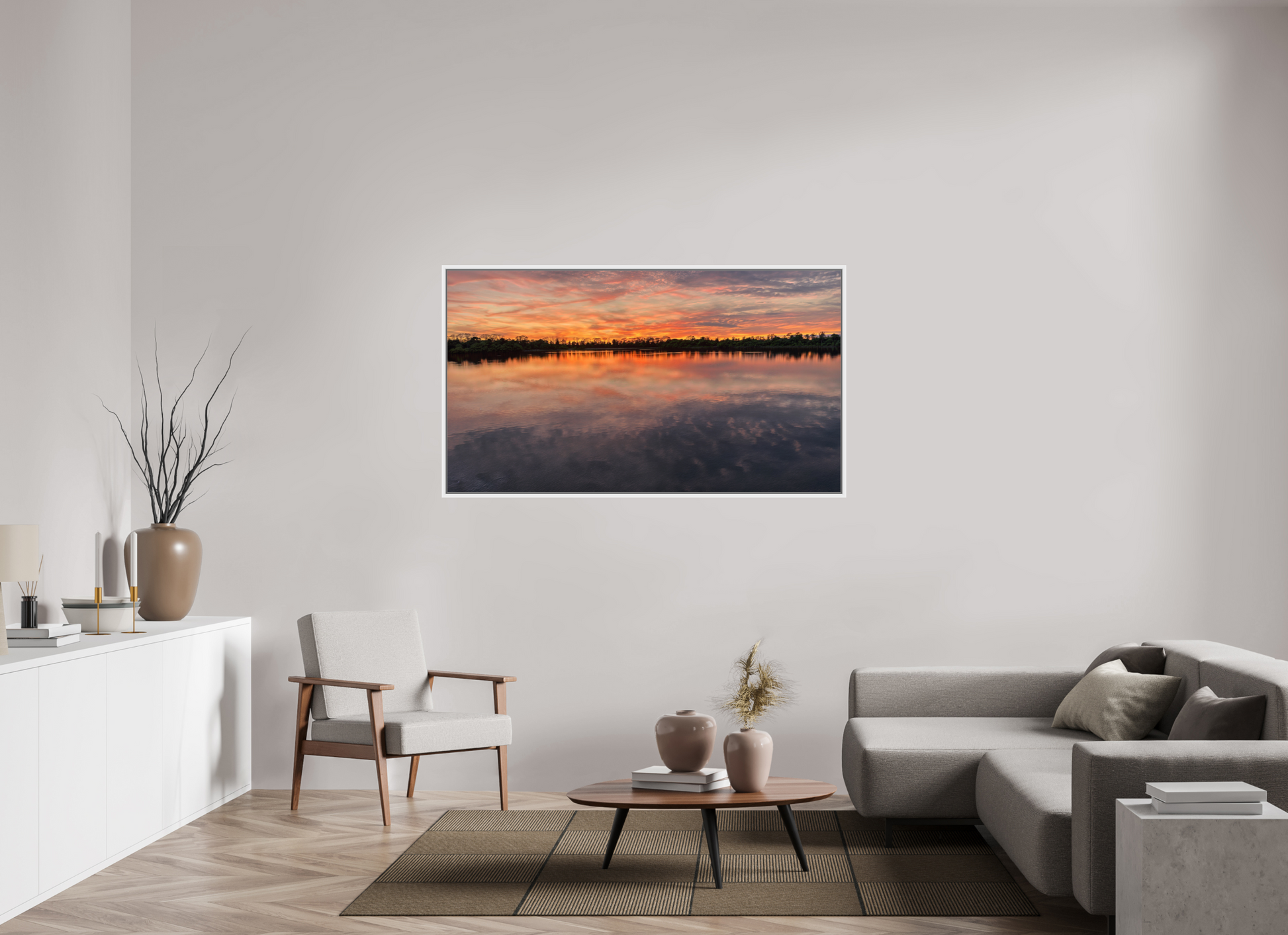 160 x 90 cm, Caisse américaine Blanche Reflets d’un Même Ciel VI – L'Infini en Reflet