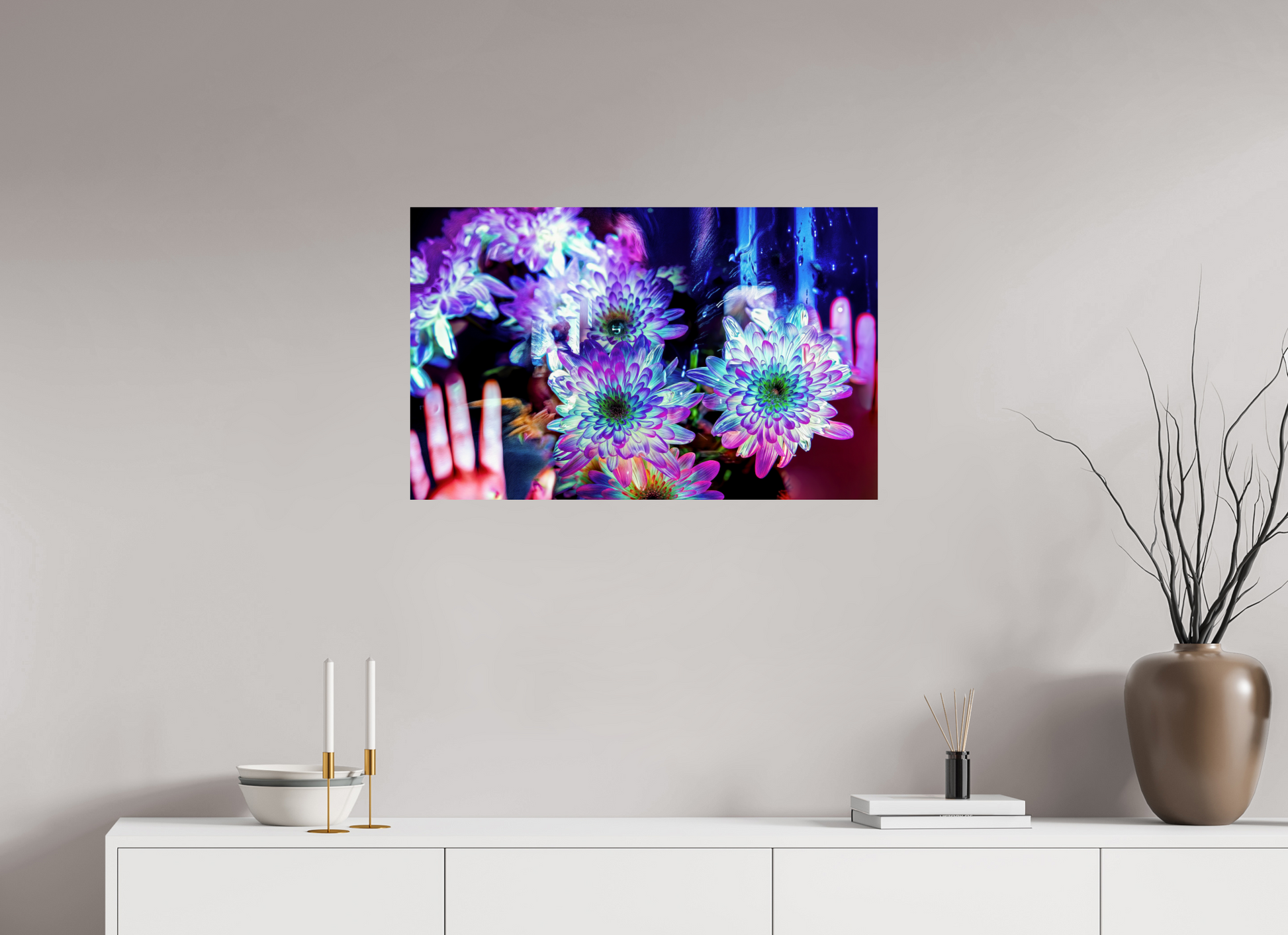 80 x 50 cm, 2 Tirage photo contrecollé sur Dibond Pétales contre ma peau, lumière contre la tienne