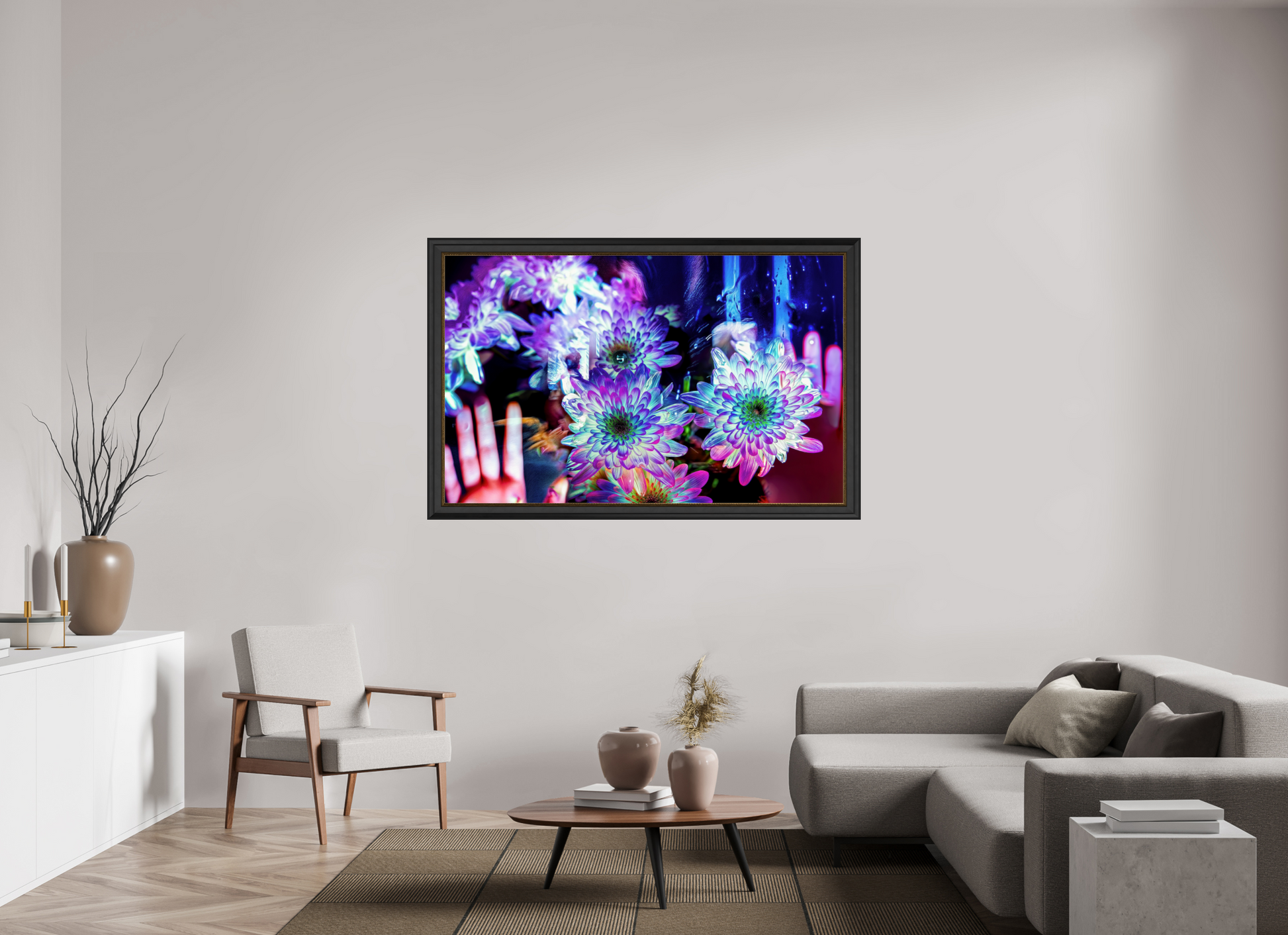 160 x 100 cm, 11 Cadre Noir-Or Pétales contre ma peau, lumière contre la tienne