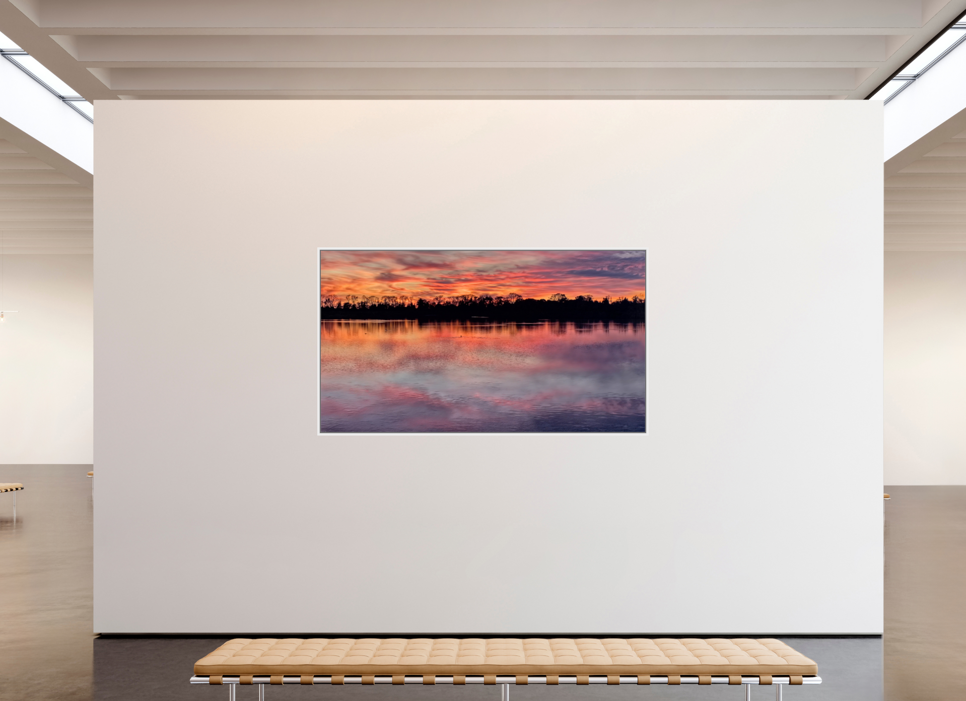 214,8 x 120 cm, Caisse américaine Blanche Reflets d’un Même Ciel V – Le Ciel Renversé