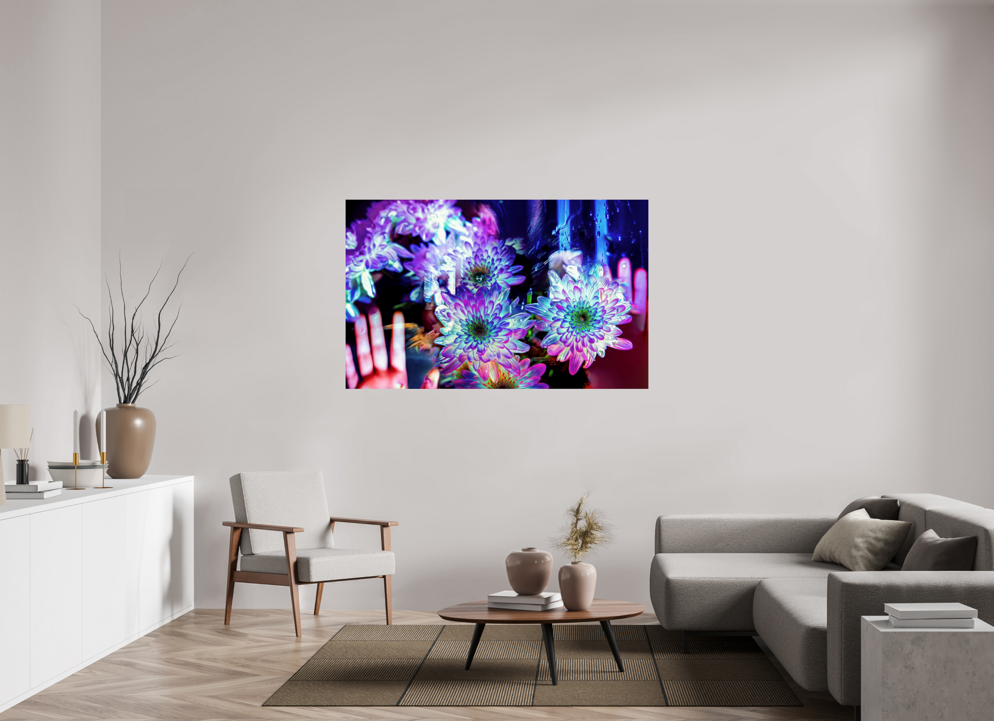 160 x 100 cm, 2 Tirage photo contrecollé sur Dibond Pétales contre ma peau, lumière contre la tienne