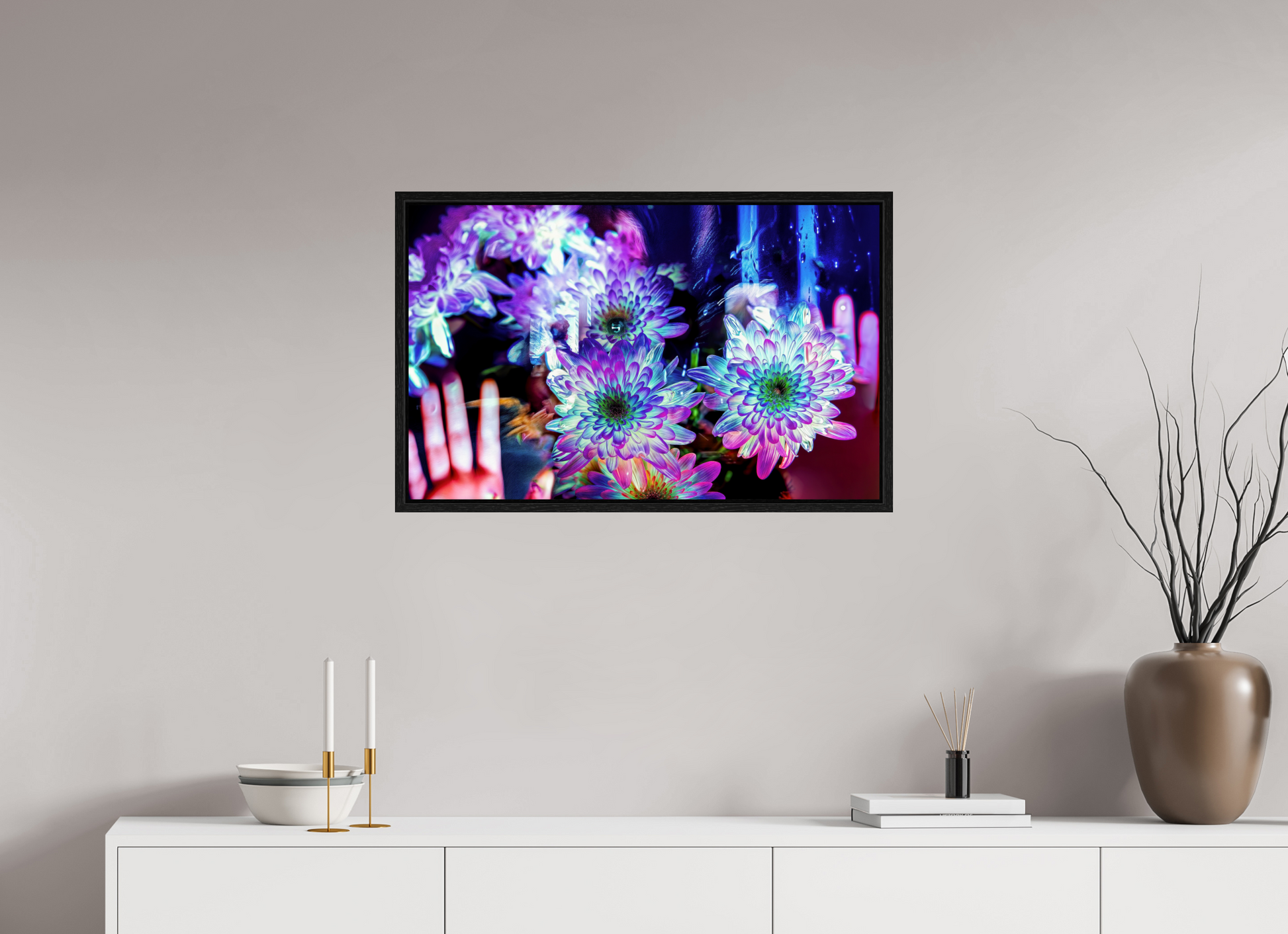 80 x 50 cm, 8 Caisse américaine Noire Pétales contre ma peau, lumière contre la tienne