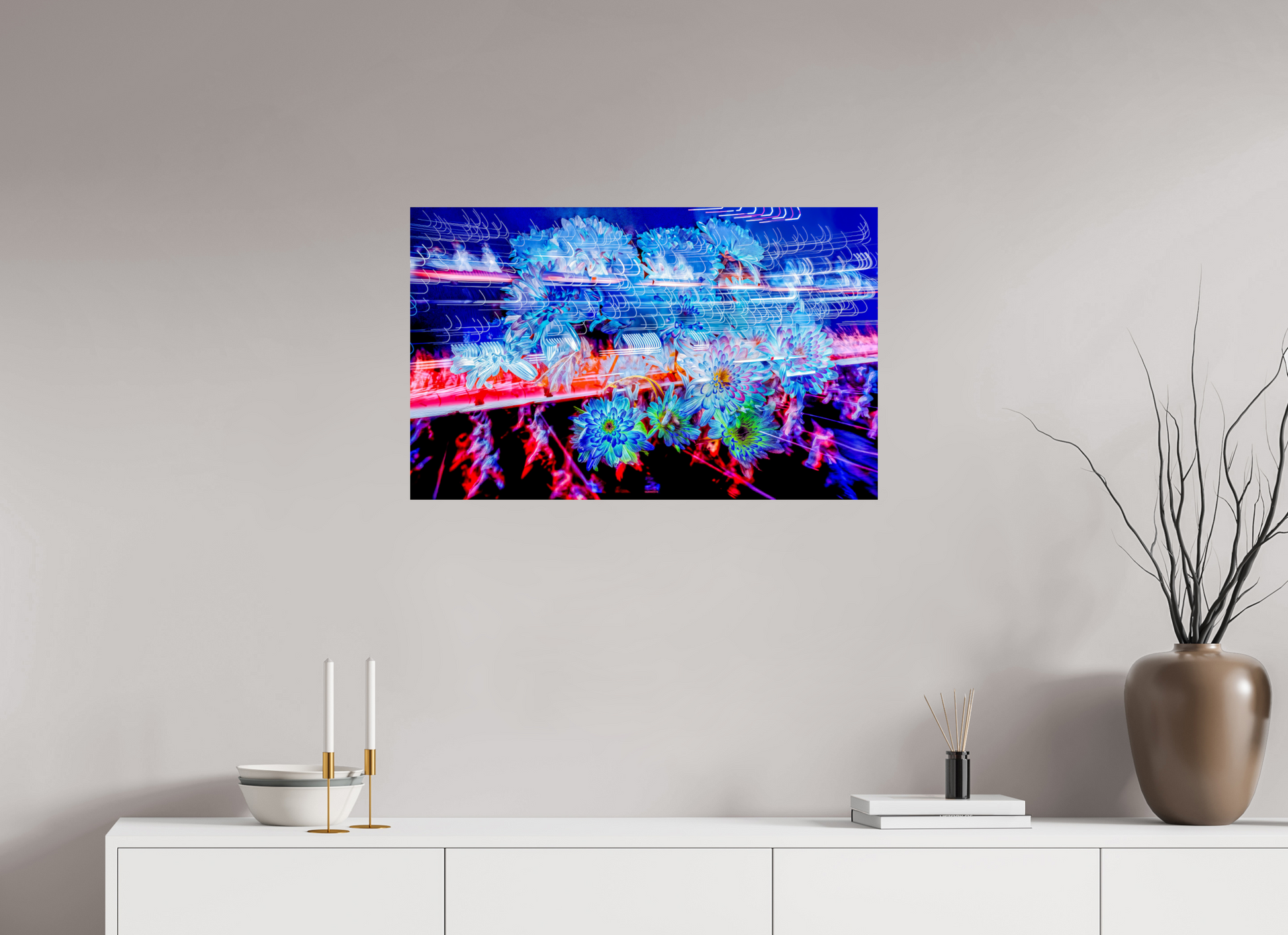 80 x 50 cm, 2 Tirage photo contrecollé sur Dibond Éclosions dans les courants de matière douce