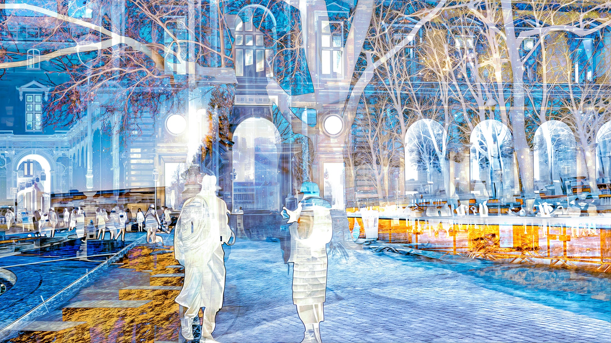 Bodies became light as they crossed the square